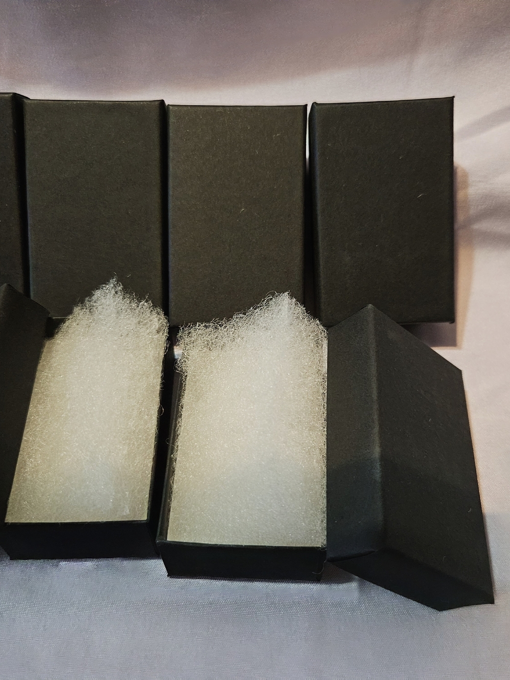 Set of Black Jewelry Gift Boxes with White Fillers - Picture 3 of 3